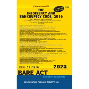Commercial's Bare Act on The Insolvency and Bankruptcy Code, 2016 Bare Act 2023